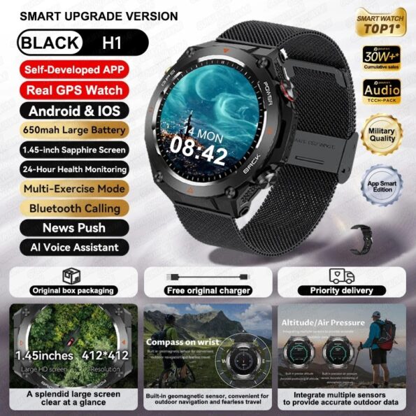 Men GPS Sports Fitness Tracker Military Smart Watches - Image 11