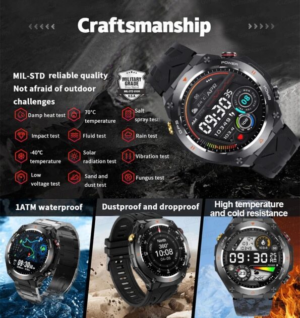 Men GPS Sports Fitness Tracker Military Smart Watches - Image 22