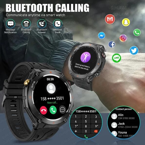 Men GPS Sports Fitness Tracker Military Smart Watches - Image 20