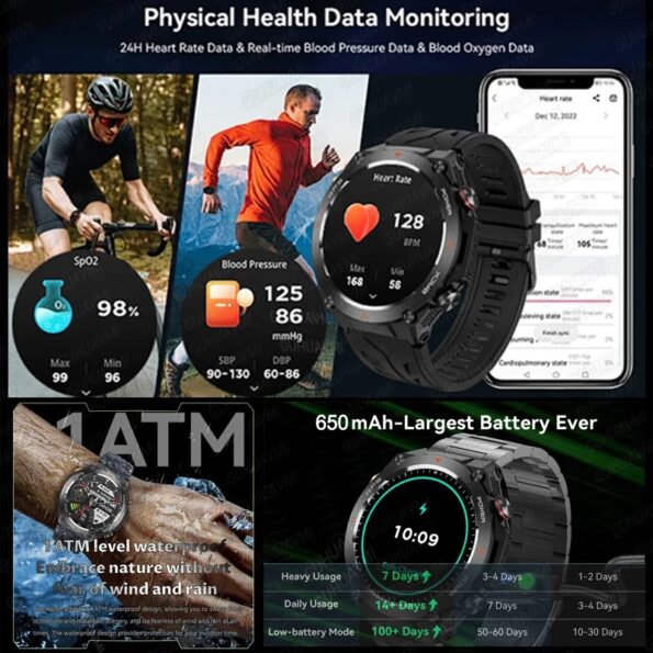 Men GPS Sports Fitness Tracker Military Smart Watches - Image 18