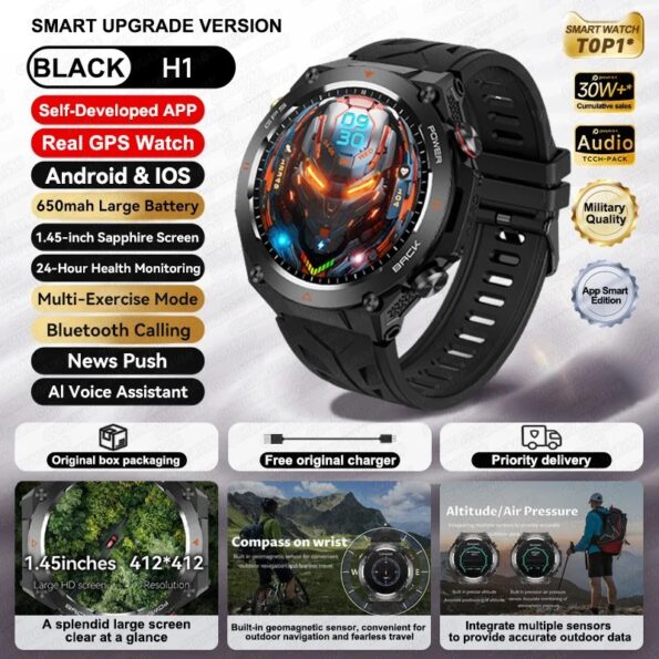 Men GPS Sports Fitness Tracker Military Smart Watches - Image 17