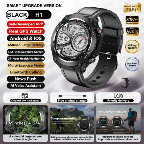 Men GPS Sports Fitness Tracker Military Smart Watches - Image 9