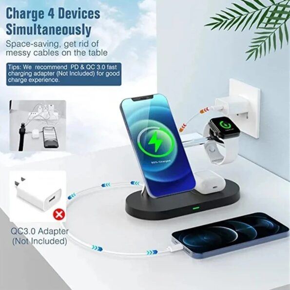 3 in 1 Wireless Charger Stand Magnetic For iPhone 12 13 14 15 - Image 6