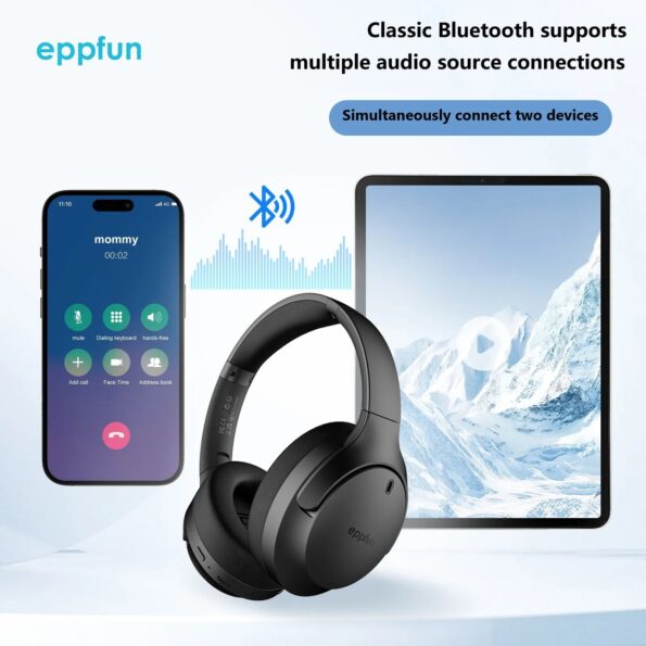 eppfun LE Audio Over Ear Bluetooth Headphones with mic - Image 4